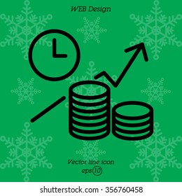 Web line icon. Business idea; The increase in profits (profitable investment)