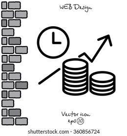 Web line icon. Business idea; The increase in profits (profitable investment)