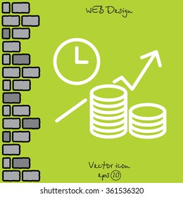 Web line icon. Business idea; The increase in profits (profitable investment)
