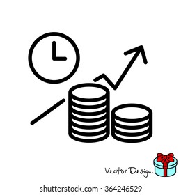 Web line icon. Business idea; The increase in profits (profitable investment)