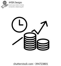 Web line icon. Business idea; The increase in profits (profitable investment)