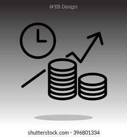 Web line icon. Business idea; The increase in profits (profitable investment)