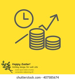 Web line icon. Business idea; The increase in profits (profitable investment)