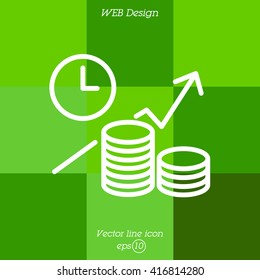 Web line icon. Business idea; The increase in profits (profitable investment)