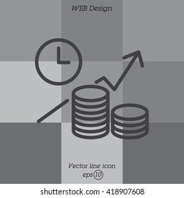 Web line icon. Business idea; The increase in profits (profitable investment)