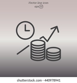 Web line icon. Business idea; The increase in profits (profitable investment)