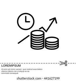 Web line icon. Business idea; The increase in profits (profitable investment)