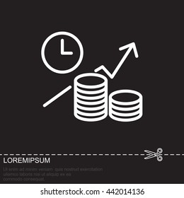 Web line icon. Business idea; The increase in profits (profitable investment)