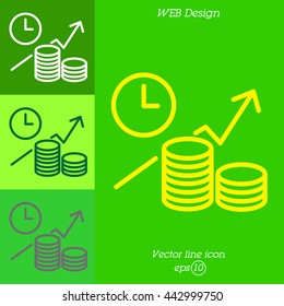 Web line icon. Business idea; The increase in profits (profitable investment)