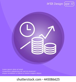 Web line icon. Business idea; The increase in profits (profitable investment)