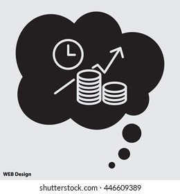 Web line icon. Business idea; The increase in profits (profitable investment)