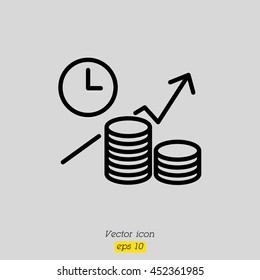 Web line icon. Business idea; The increase in profits (profitable investment)