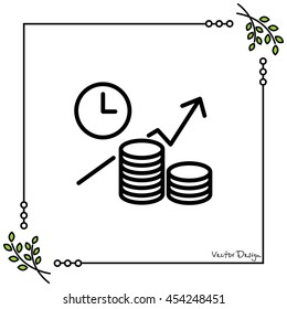 Web line icon. Business idea; The increase in profits (profitable investment)
