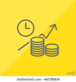 Web line icon. Business idea; The increase in profits (profitable investment)