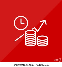 Web line icon. Business idea; The increase in profits (profitable investment)