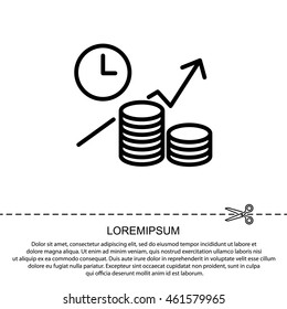 Web line icon. Business idea; The increase in profits (profitable investment)