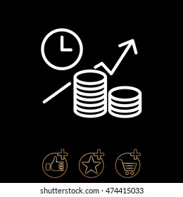 Web line icon. Business idea; The increase in profits (profitable investment)