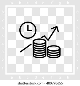 Web line icon. Business idea; The increase in profits (profitable investment)