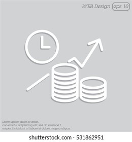 Web line icon. Business idea; The increase in profits (profitable investment)