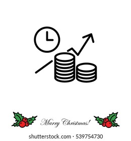 Web line icon. Business idea; The increase in profits (profitable investment)