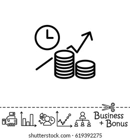 Web line icon. Business idea; The increase in profits (profitable investment)
