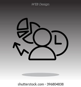Web line icon. Business icon; Manager , Analyst