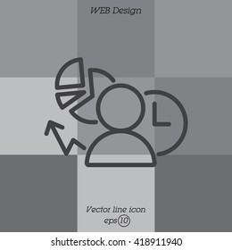 Web line icon. Business icon; Manager , Analyst