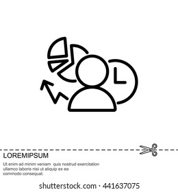 Web line icon. Business icon; Manager , Analyst