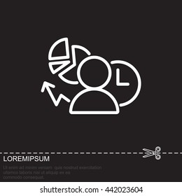 Web line icon. Business icon; Manager , Analyst