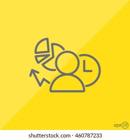 Web line icon. Business icon; Manager , Analyst