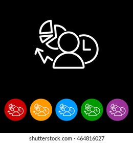 Web line icon. Business icon; Manager , Analyst