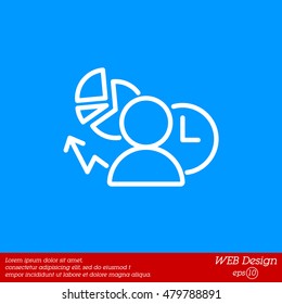 Web line icon. Business icon; Manager , Analyst