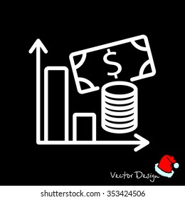 Web line icon. Business; money and graph