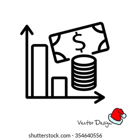 Web line icon. Business; money and graph