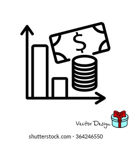 Web line icon. Business; money and graph
