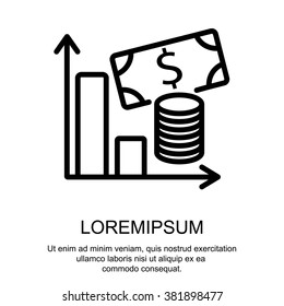 Web line icon. Business; money and graph
