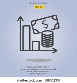 Web line icon. Business; money and graph
