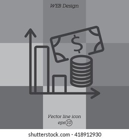 Web line icon. Business; money and graph