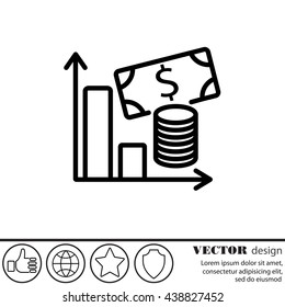 Web line icon. Business; money and graph
