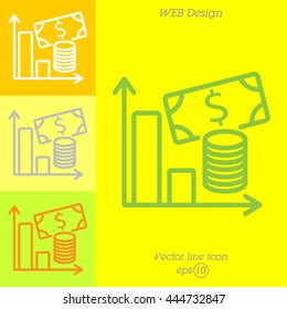 Web line icon. Business; money and graph