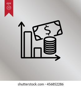 Web line icon. Business; money and graph