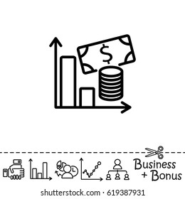 Web line icon. Business; money and graph
