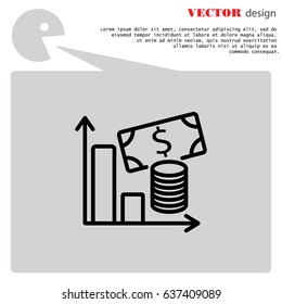 Web line icon. Business; money and graph