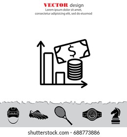 Web line icon. Business; money and graph