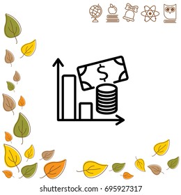 Web line icon. Business; money and graph