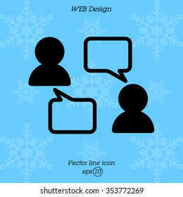 Web line icon. Business; Negotiations, dialog