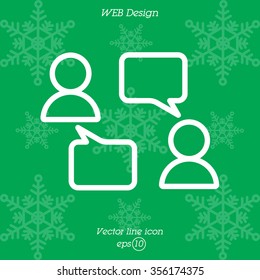 Web line icon. Business; Negotiations, dialog