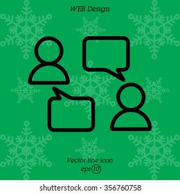 Web line icon. Business; Negotiations, dialog