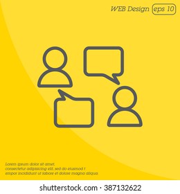 Web line icon. Business; Negotiations, dialog