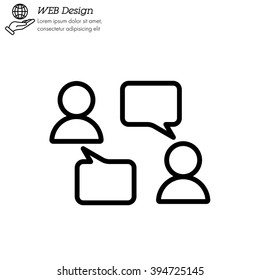 Web line icon. Business; Negotiations, dialog